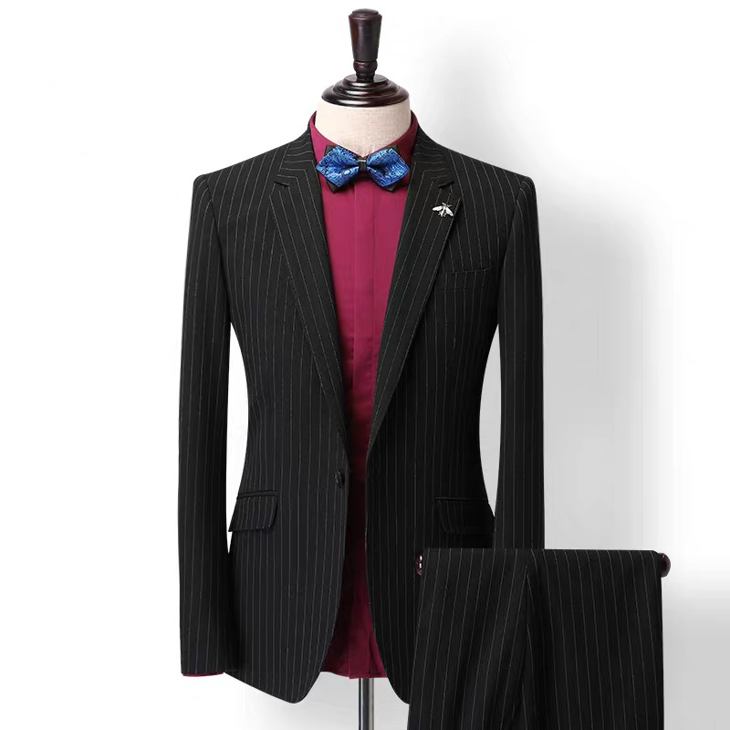 Black Stripe Men Suit for Business Formal Male Blazers One Button Suits Peaked Lapel Slim Fit Men's Jacket
Black Stripe Men Suit for Business Formal Male Blazers One Button Suits Peaked Lapel Slim Fit Men's Jacket