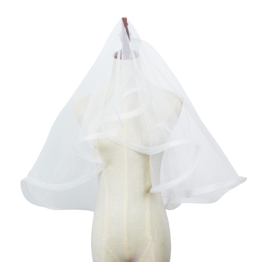 Elegant Bridal Veil With Two Layers Vintage Ribon Edge Catholic Hijab Women Face bridal Wedding Veils V645, White
Elegant Bridal Veil With Two Layers Vintage Ribon Edge Catholic Hijab Women Face bridal Wedding Veils V645, White