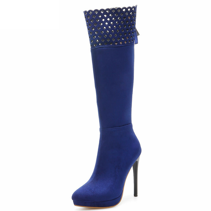 Knee High Hollow out Boots Women Shoes Woman Fashion High Heels Autumn Winter Party Boots Blue Black Red Shoes
Knee High Hollow out Boots Women Shoes Woman Fashion High Heels Autumn Winter Party Boots Blue Black Red Shoes