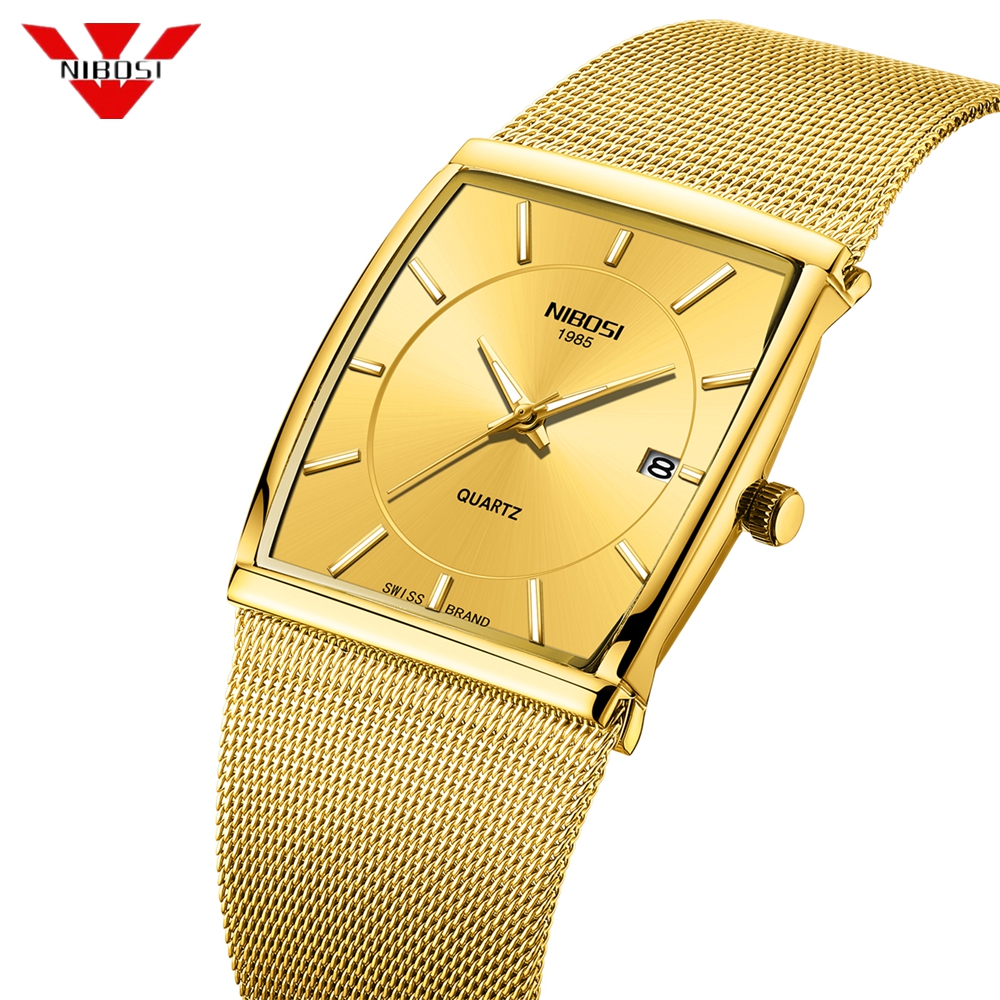 NIBOSI Square Stainless Steel Mesh Bracelet Watches Date Display Men Quartz Watch Luxury Gold Male Wristwatch Relogio Masculino, Slivery;brown
NIBOSI Square Stainless Steel Mesh Bracelet Watches Date Display Men Quartz Watch Luxury Gold Male Wristwatch Relogio Masculino, Slivery;brown