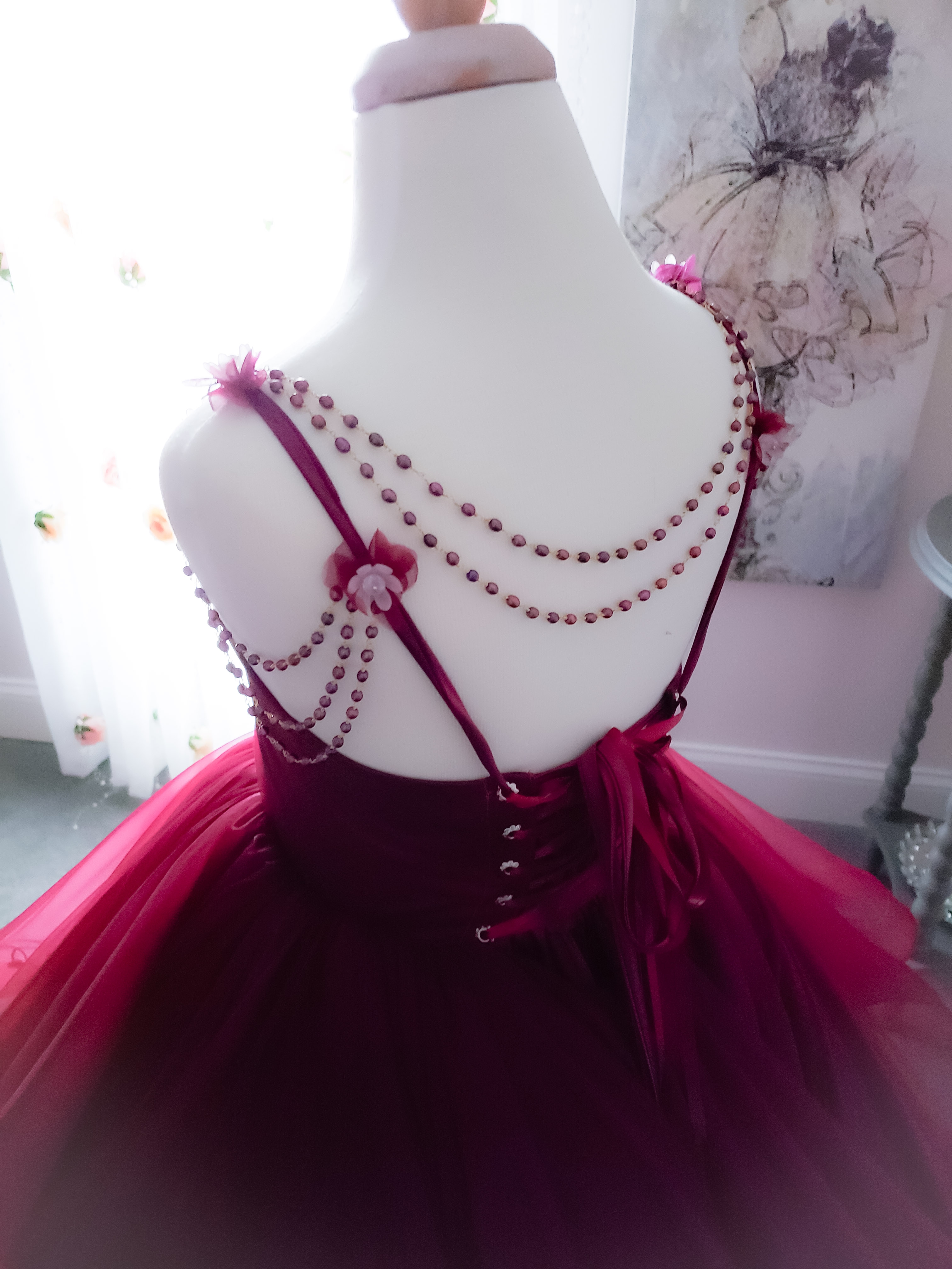 Lace Bury wer Girl Dresses Tiered Skirts Tulle Appliqued A e Little Girls Pageant Dress Beading First Communion Gowns