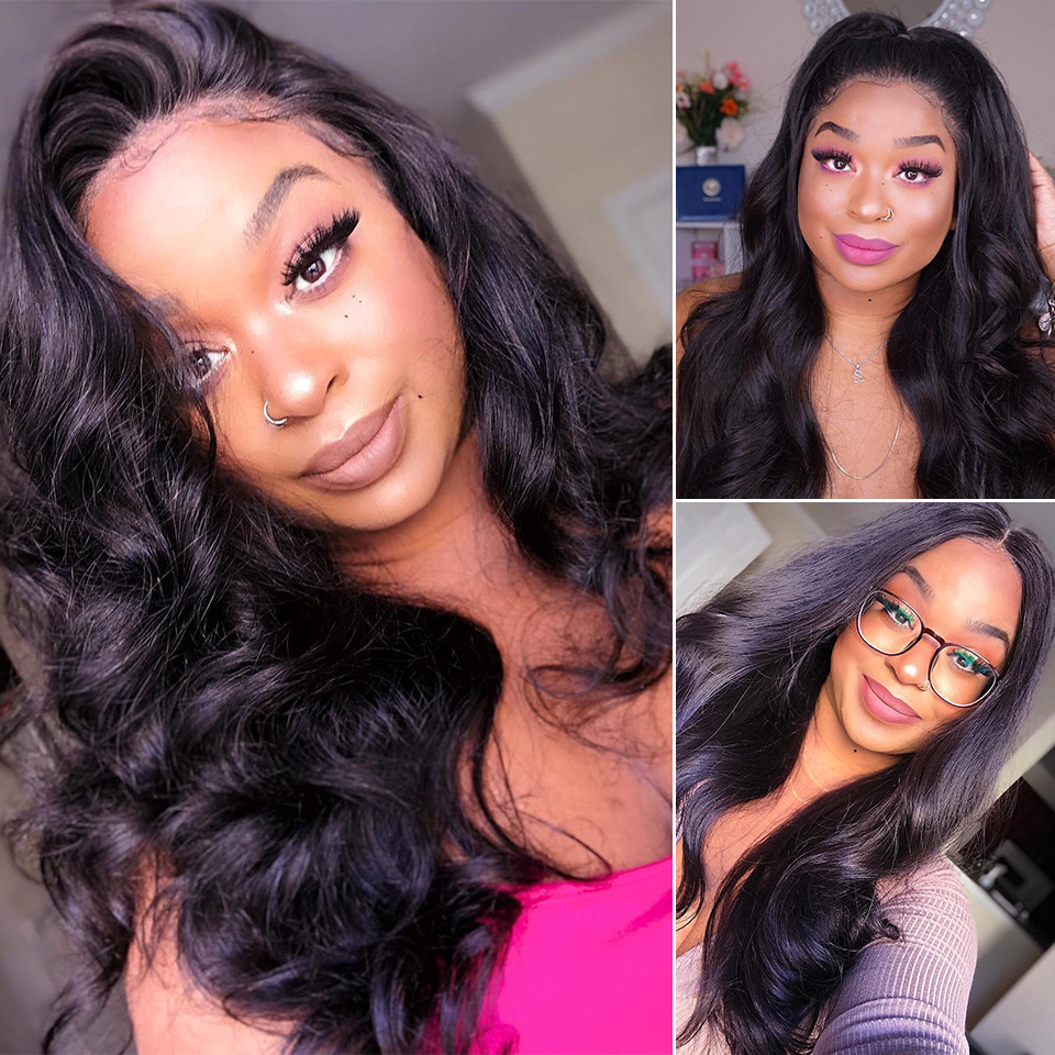 360 Lace Frontal Wig Lace Front Human Brazilian Body Wave Preplucked Lace Wigs For Women 150%density for sale