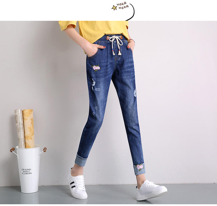 Deep Blue The New Joker Han Edition Bf Leisure Foot Trousers