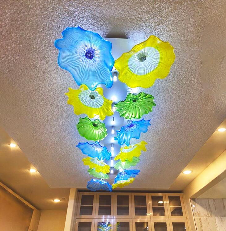 Wholesale Lights Colored Lighting Lamps American Style Murano Glass Plates Ceiling Lamp Modern LED Flower Chandelier for Art Decor
Wholesale Lights Colored Lighting Lamps American Style Murano Glass Plates Ceiling Lamp Modern LED Flower Chandelier for Art Decor