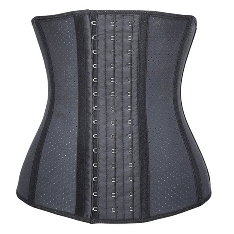 Short Torso 9pc-Steel Boned Mesh Underbust Waist Training Latex Corset for Weight Loss Cincher Shaper Women Postpartum Recovery 3XS-6XL