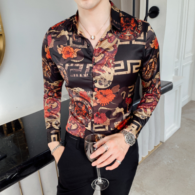 Autumn men's long-sleeved shirt Korean Slim trend embroidery shirt male nightclub handsome fashion hairdresser inch shirt, Red
Autumn men's long-sleeved shirt Korean Slim trend embroidery shirt male nightclub handsome fashion hairdresser inch shirt, Red