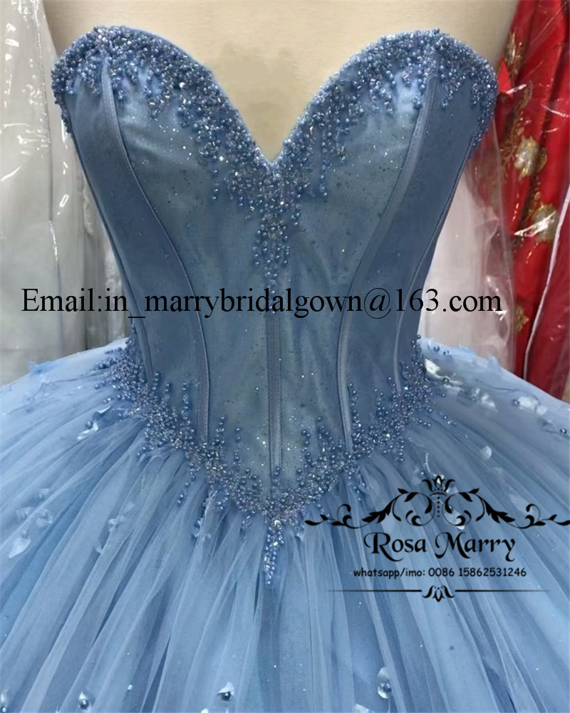 Blue Sweet 16 Quinceanera Dresses 2020 Ball Gown Off Shoulder 3D Flowers Plus Size Cheap Cinderella Debutante Vestidos 15 Anos Pageant Gowns