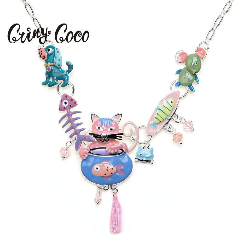 Chains Cring Coco Pink Cat Female Necklaces Kids Jewelry Women's Necklace 2021 Vintage Alloy Animal Dog Mouse Collar Pendant For Women
Chains Cring Coco Pink Cat Female Necklaces Kids Jewelry Women's Necklace 2021 Vintage Alloy Animal Dog Mouse Collar Pendant For Women