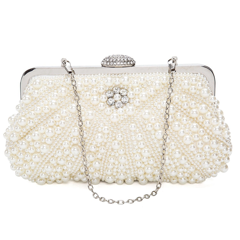 Women Pearl Clutch Bags Evening Bag Purse Handbag For Wedding Chain Bag For Dinner Party, White
Women Pearl Clutch Bags Evening Bag Purse Handbag For Wedding Chain Bag For Dinner Party, White