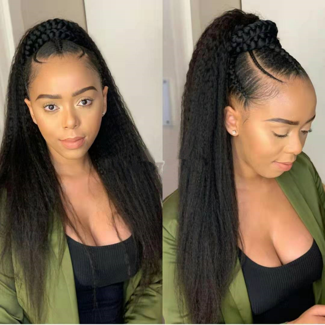 Yaki Straight Ponytail Drawstring Extensions Hair Pieces Kinky Straight Long Black Ponytail for Women Clip In Ponytail Hair Extensions 140g
Yaki Straight Ponytail Drawstring Extensions Hair Pieces Kinky Straight Long Black Ponytail for Women Clip In Ponytail Hair Extensions 140g