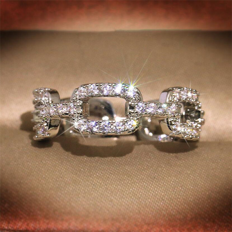 Ins Top Selling Hop Hip Vintage Fashion Jewelry 925 Sterling Silver Cross Ring Pave White Sapphire CZ Diamond Women Wedding Finger Ring Gift