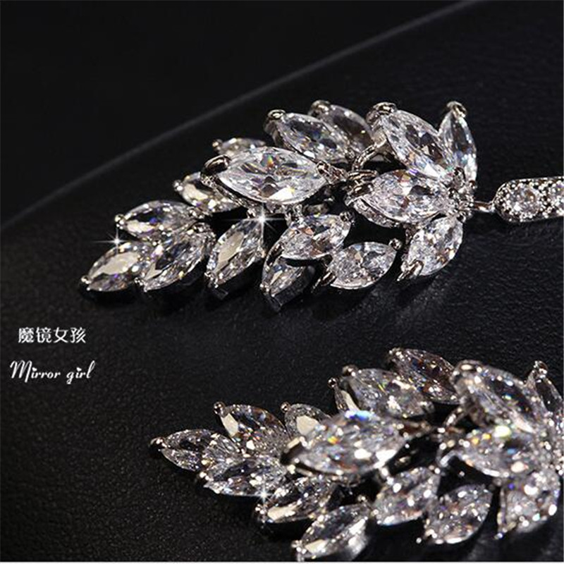 Marquise Cut White Topaz Dangle Earrings - Sterg Sier, Jewelry for Women