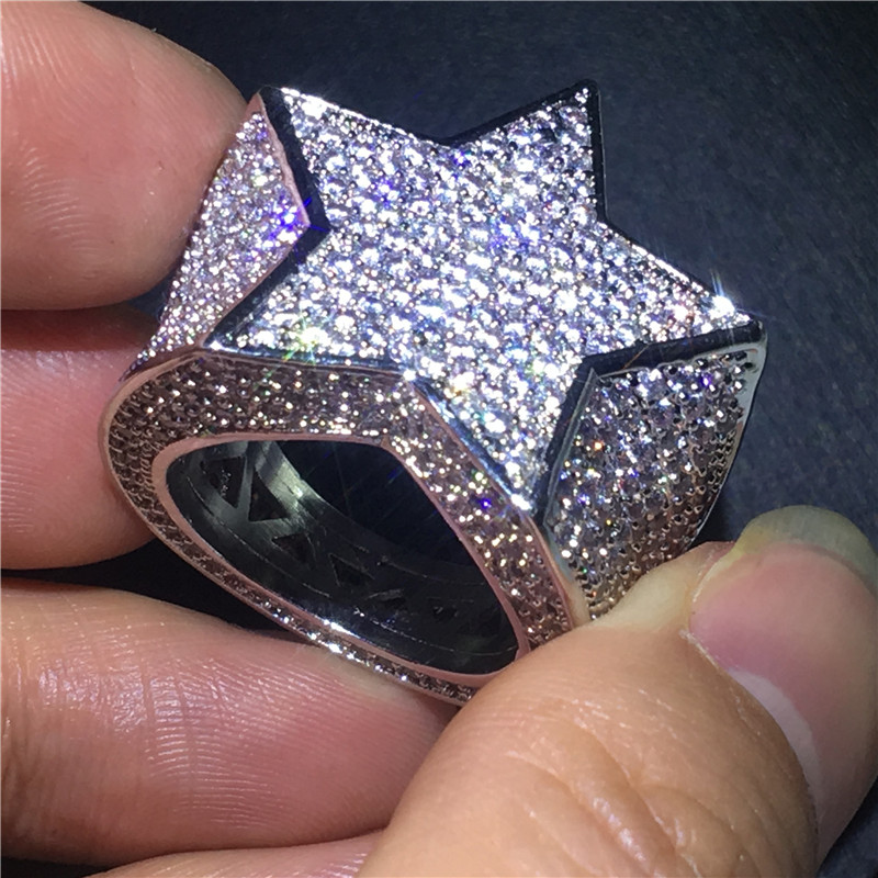 Luxury Big Star Hiphop ring Pave setting 5A zircon Stone White gold filled Party wedding band rings for men Anniversary Jewelry
Luxury Big Star Hiphop ring Pave setting 5A zircon Stone White gold filled Party wedding band rings for men Anniversary Jewelry