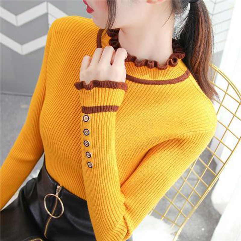Autumn and winter new high collar pullover female sweater Slim stretch pile pile collar inside sweater ZZ0077, Red
Autumn and winter new high collar pullover female sweater Slim stretch pile pile collar inside sweater ZZ0077, Red
