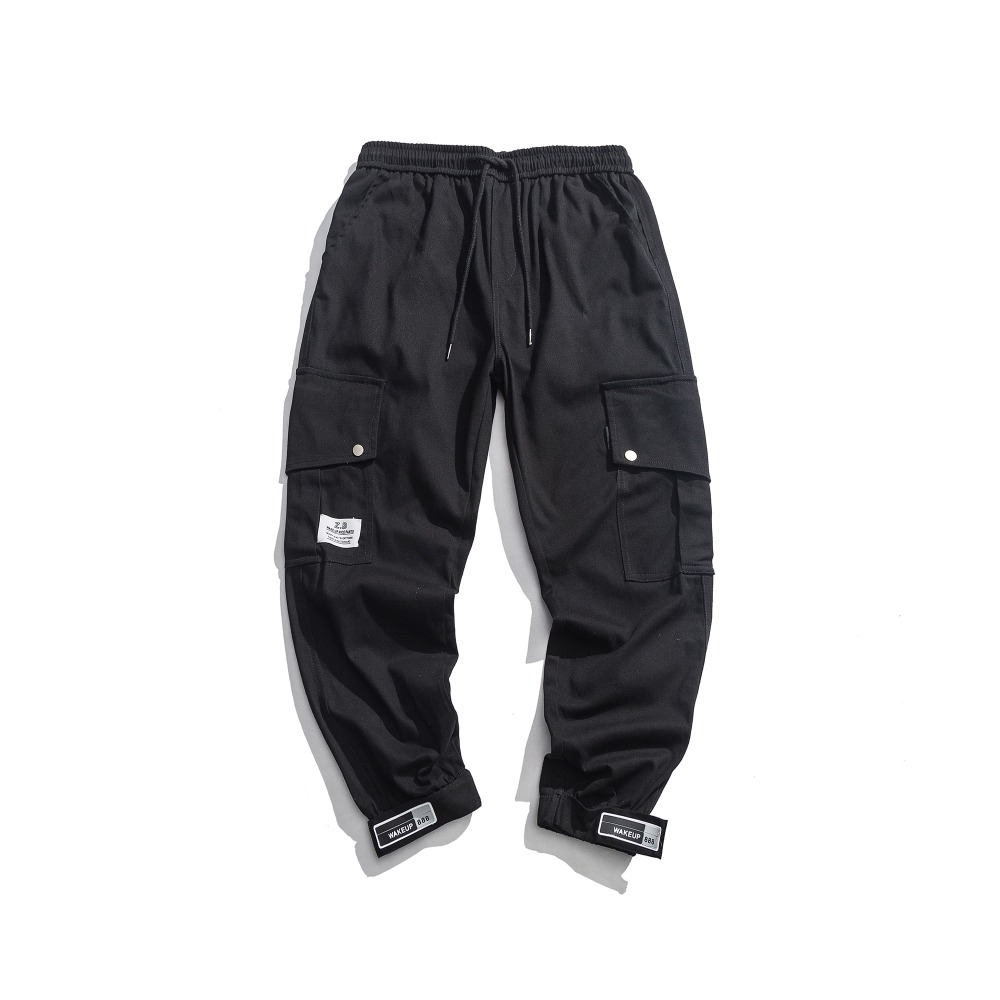 Men's Side Pockets Harlan Pants Hip Hop Casual Male Tactical Joggers Trousers Fashion Casual Streetwear Pants Elastic Waist