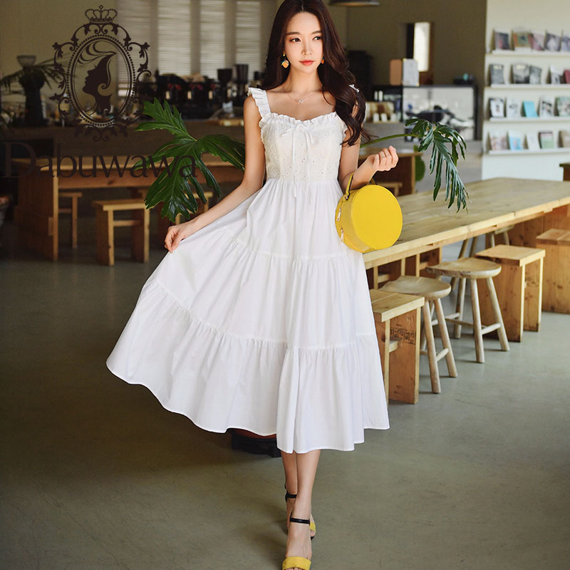 Dabuwawa Sweet Beach Long Dress Women Embroidery Solid Square Neck Holiday Fit and Flare Ruffle Dresses Female DT1BDR038, White
Dabuwawa Sweet Beach Long Dress Women Embroidery Solid Square Neck Holiday Fit and Flare Ruffle Dresses Female DT1BDR038, White