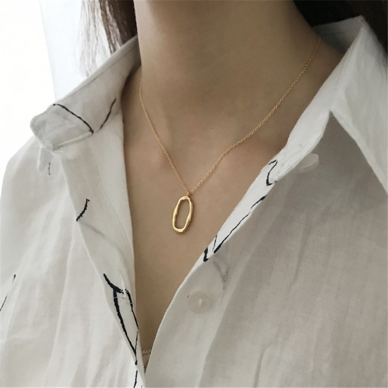 Sterling Silver 925 Jewelry Irregular Necklaces&Pendants For Women Solid Silver Geometric Circle Pendant Necklace 18K Gold Color 
Sterling Silver 925 Jewelry Irregular Necklaces&Pendants For Women Solid Silver Geometric Circle Pendant Necklace 18K Gold Color
