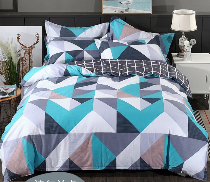 Cotton Modern Geometric Bedding Set 4 Pcs 36S Home Sateen Cotton 200TC Duvet Cover