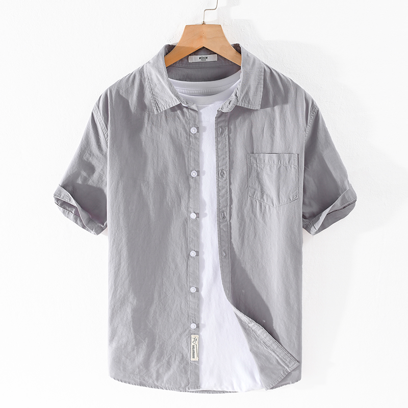 2020 Summer 100% cotton brand gray shirt men short-sleeved solid shirts for men casual fashion shirt mens camiseta overhemd
2020 Summer 100% cotton brand gray shirt men short-sleeved solid shirts for men casual fashion shirt mens camiseta overhemd