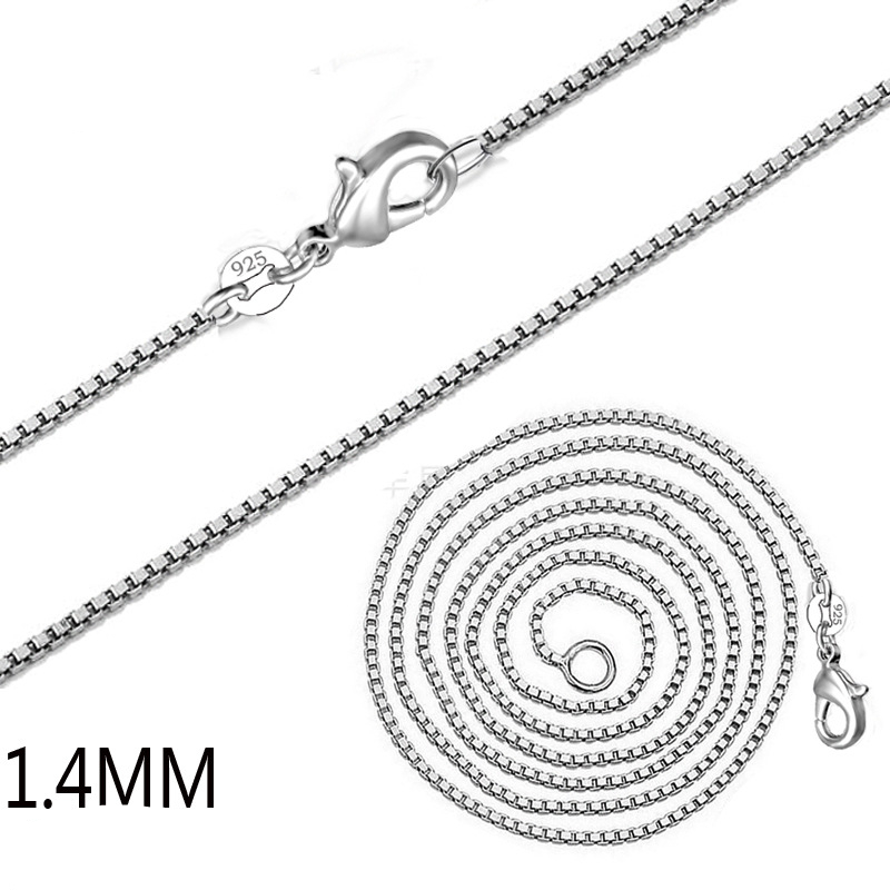 1.4mm 925 Stamped Box Chain Necklace Sterling Silver Necklace for Men Women Fashion Lobster Clasp Chain fit Jewelry Making 16 18-24 Inches
1.4mm 925 Stamped Box Chain Necklace Sterling Silver Necklace for Men Women Fashion Lobster Clasp Chain fit Jewelry Making 16 18-24 Inches