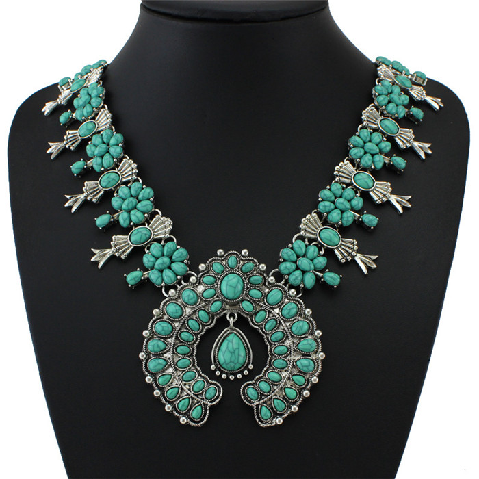 Classic vintage turquoise Flower Necklaces women Statement Pendant Necklace Latest bohemian Squash Blossom clavicle chain Xmas gifts
Classic vintage turquoise Flower Necklaces women Statement Pendant Necklace Latest bohemian Squash Blossom clavicle chain Xmas gifts