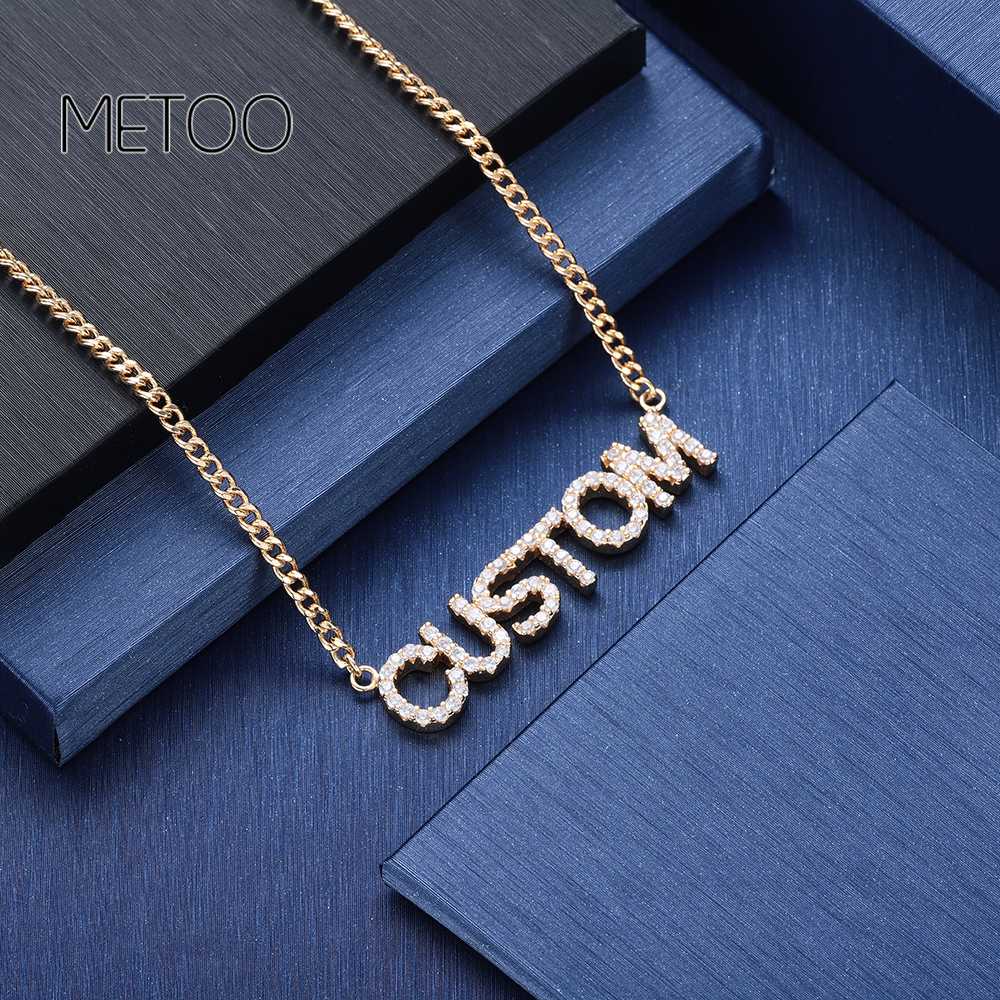 DOREMI Crystal Pendant Letters Necklace for Women Custom Jewelry Custom Name Necklaces Numbers Personalized Zirconia Pendant