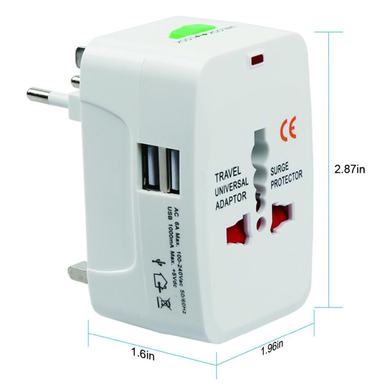 All in One Universal International Plug Adapter USB Port World Travel AC Power Charger Adaptor with AU US UK EU converter Plug