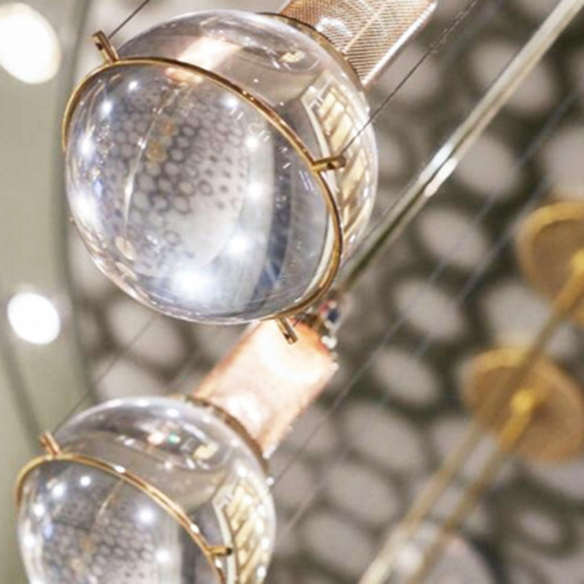Nordic LED Crystal Ball Pendant Lights Lighting Postmodern Cafe Bar Living Room Lamp Restaurant Bedroom Decoration Light Fixture