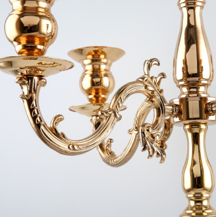 New stylegold 5-Arms Candelabrum Holders Metal Candelabras Gold Finish Candlesticks Candle Holder Wedding Party Event Decor senyu0392 H260310