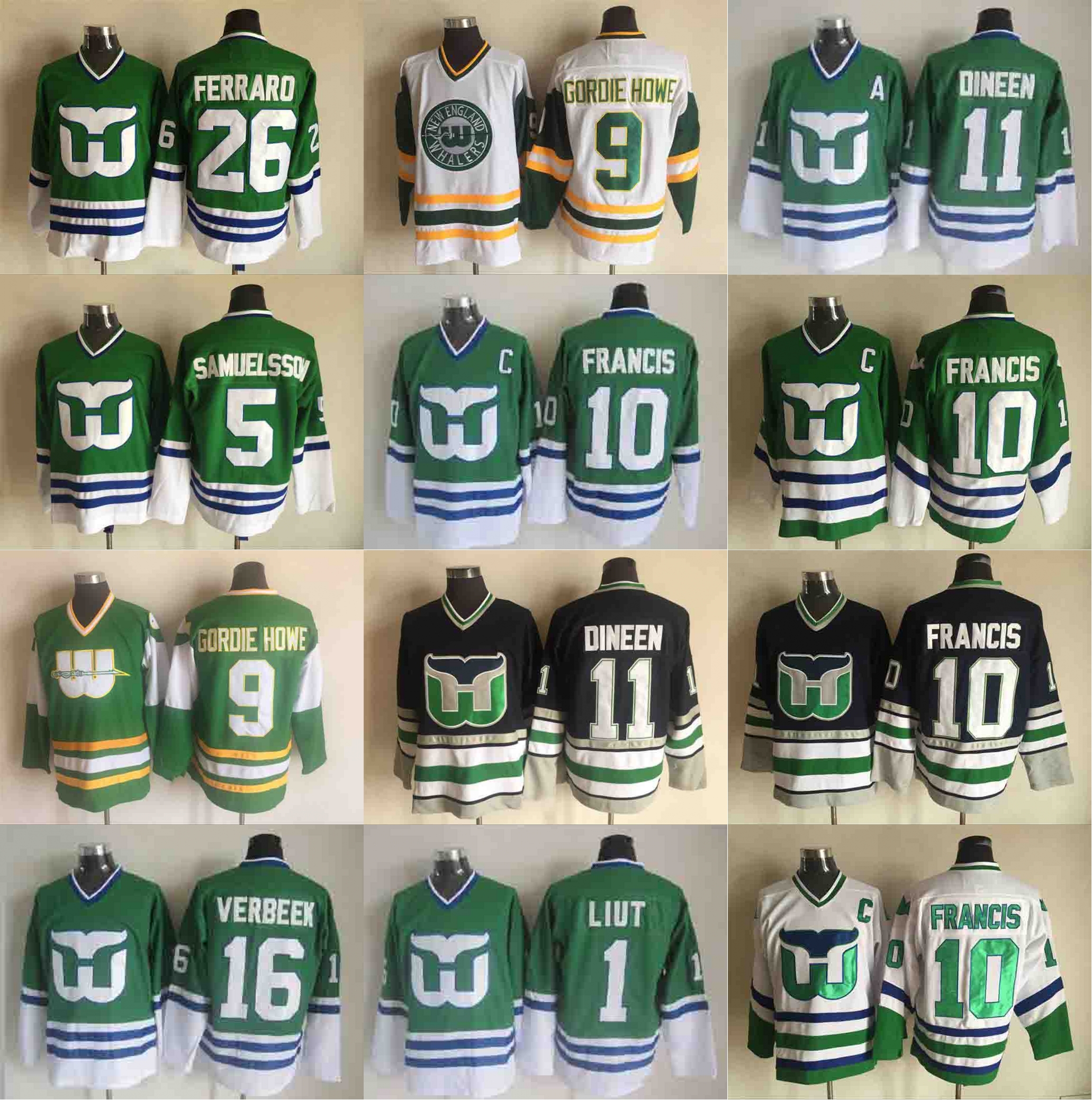 Hartford Whalers 11 Kevin Dineen 26 Ray Ferraro 5 Ulf Samuelsson 1 Mike Liut 9 Gordie Howe 10 Ron Francis Patrick Verbeek Jersey, 26 ray ferraro green
Hartford Whalers 11 Kevin Dineen 26 Ray Ferraro 5 Ulf Samuelsson 1 Mike Liut 9 Gordie Howe 10 Ron Francis Patrick Verbeek Jersey, 26 ray ferraro green