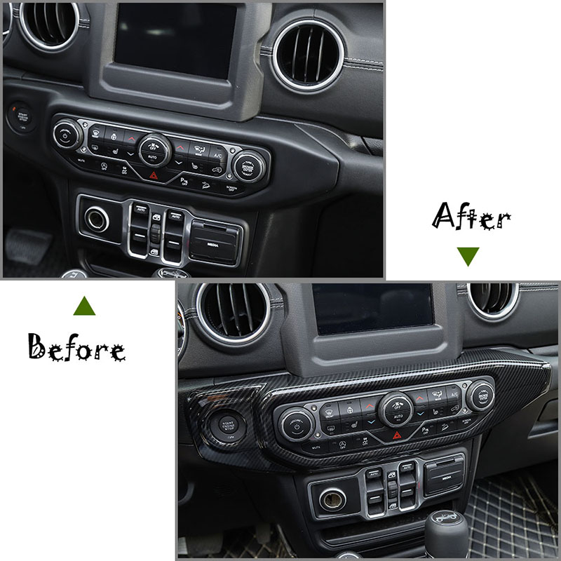 Carbon Fiber Air Condition Panel Trim Cover For Jeep Wrangler JL 2018 Factory Outlet High Quatlity Auto Internal Accessories