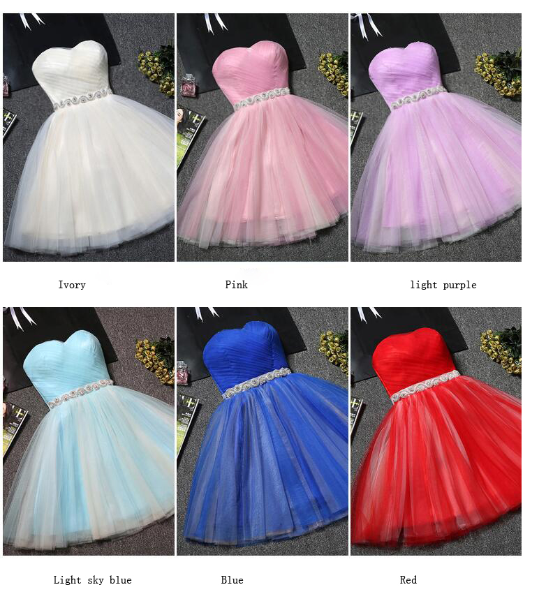 Real Pictures Blush Bridesmaid Dresses Short Summer Bridesmaid Dress On Sale now !!! Light Purple/ Blue/ Red