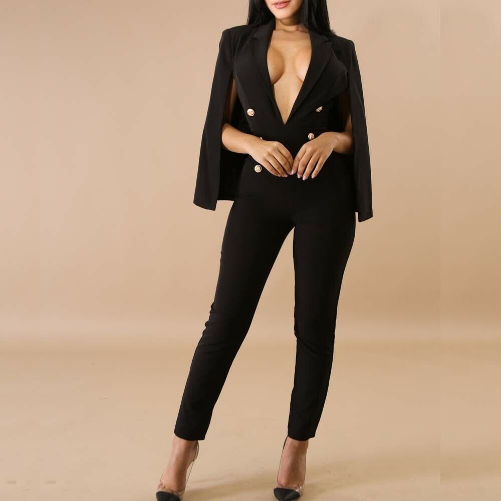 Sexy Women Ladies V Neck 2 Pieces Business Pants Suits Double Breasted Custom Made Mother's Dress Formal Evening Wear Tuxedos(Jacket+Pants)