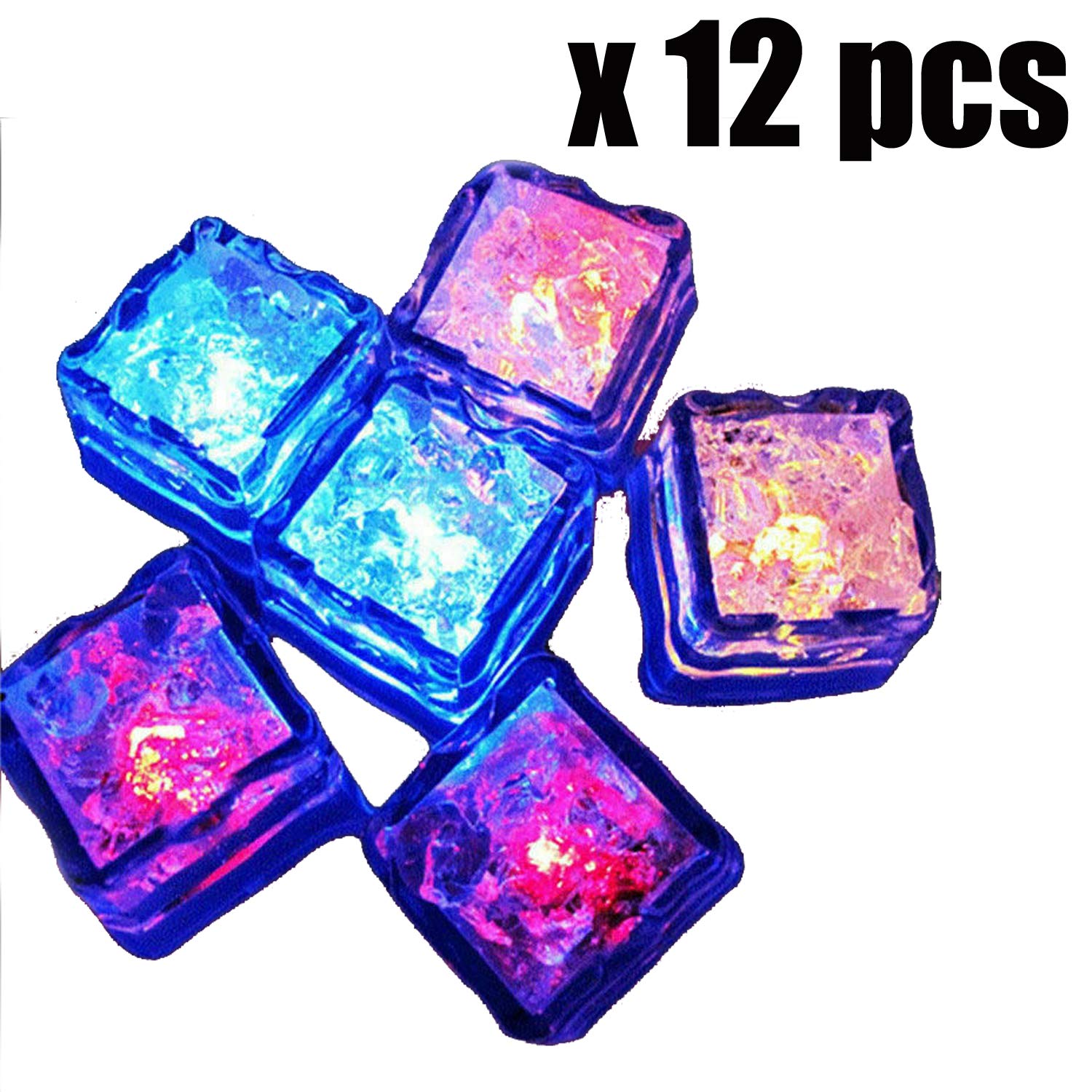 Multi Color LightUp LED Ice Cubes with Changing Lights Colorful Touch Sensing Nightlight LED Flash Ice Block