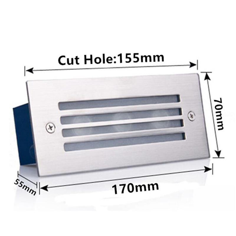 Recessed LED Step Stair Light 3W AC85-265V Aluminum 3000K 6000K Underground Lamp Floor Garden Outdoor Inground lighting