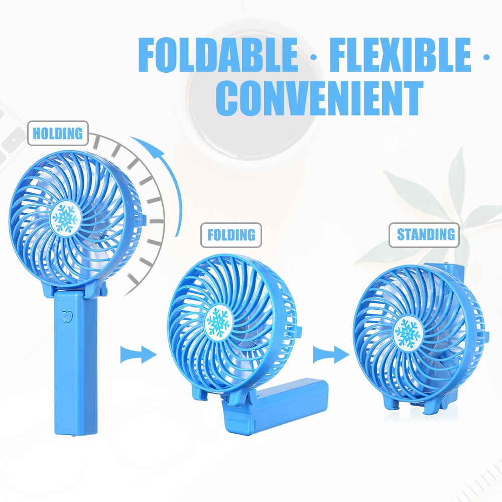 Portable USB Mini Fan Battery Rechargeable Foldable Handle Cooler Cooling Fans Cooler for Outdoor Sports Travel
