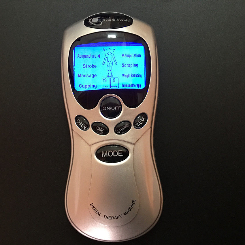 whole English key Dual input Electrical Stimulator Full Body Relax Muscle Massager,Pulse tens Acupuncture therapy+20 pads LY191203
