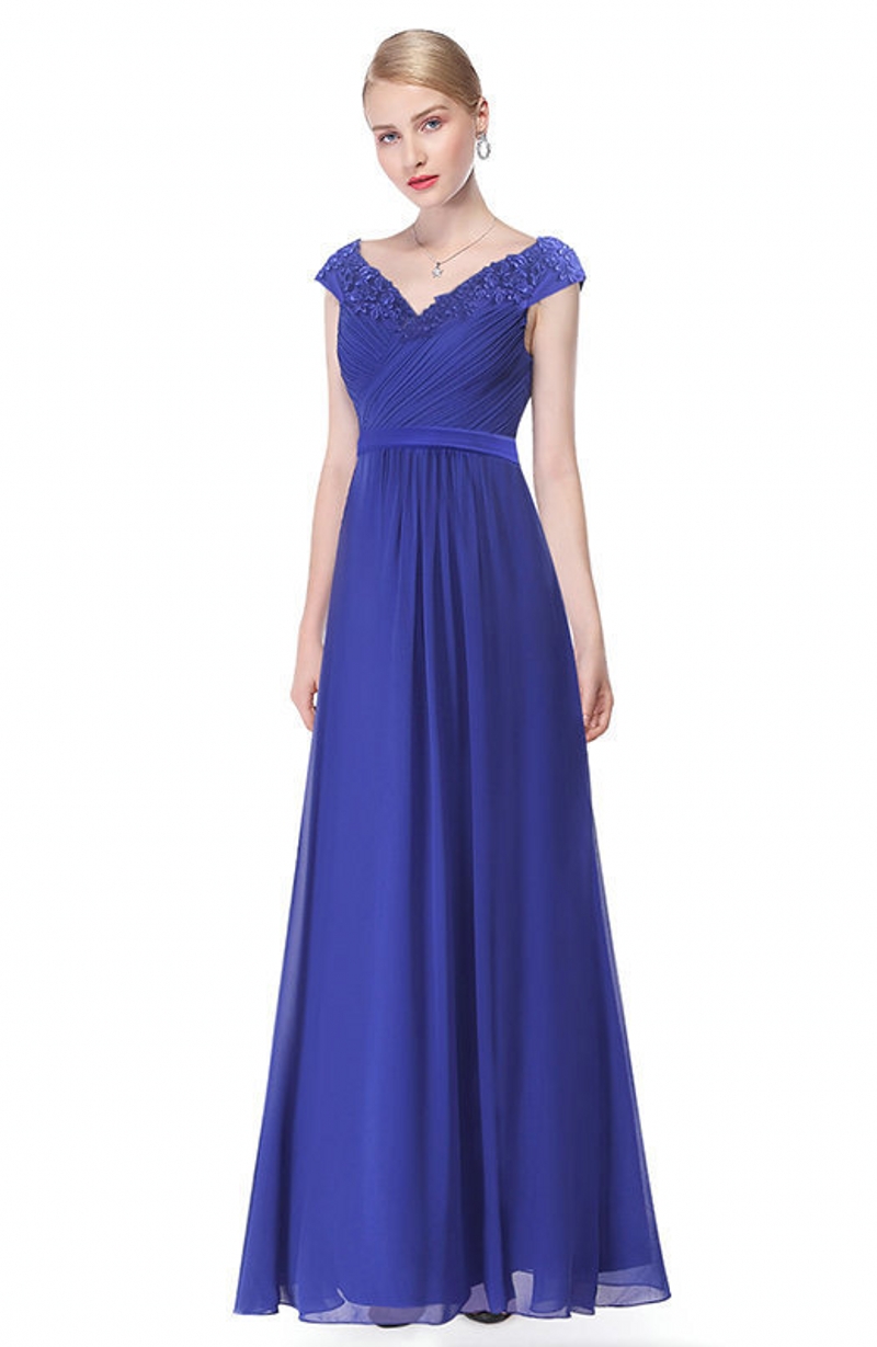 Wedding Party Gowns Plus Size Evening Dresses Women's Long Elegant V-neck Sleeveless A-line Chiffon Bridesmaid Dresses