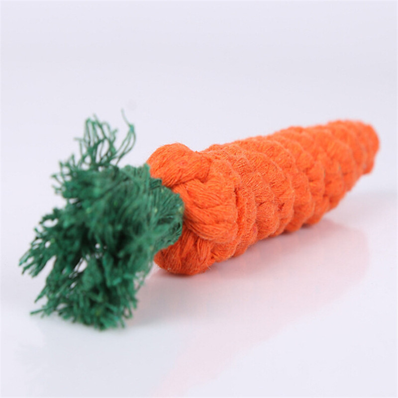 New Carrot Dog Cat Cotton Imitate Braided Weaved Bone Rope Knot Toy Pet Teeth Resistant to bite Toys dc429