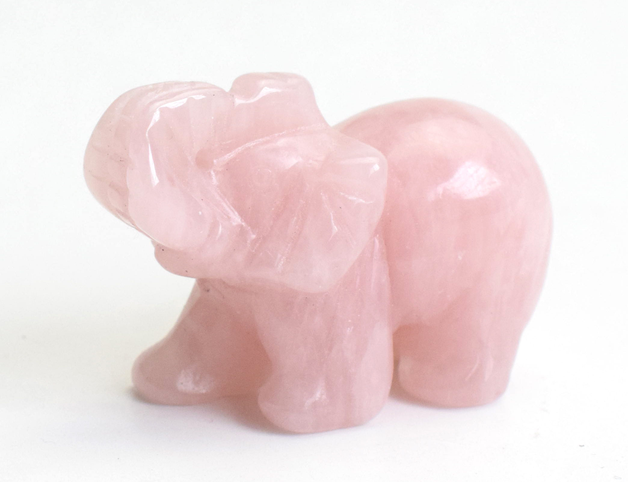 2.0 INCHES Natural Rose Quartz Carved Crystal Reiki Healing Elephant Statue with a Velvet Pouch
2.0 INCHES Natural Rose Quartz Carved Crystal Reiki Healing Elephant Statue with a Velvet Pouch
