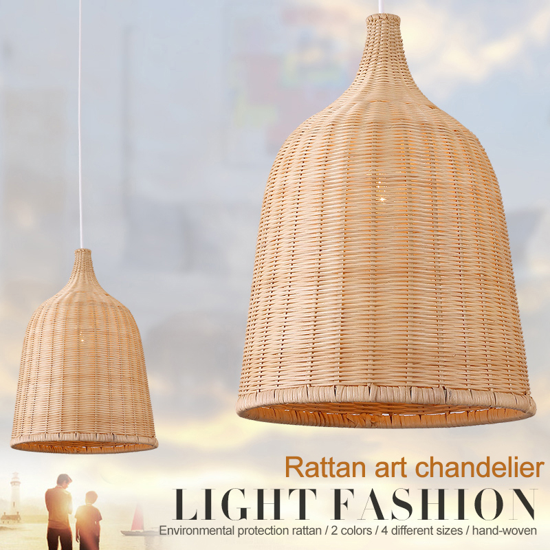 Modern Wood chandelier Japanese style rattan lampshade wicker pendant lamp Restaurant Bar Shop indoor home Rattan chandelier