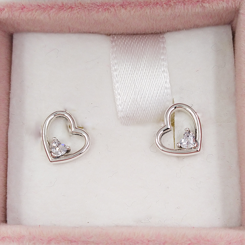 Authentic 925 Sterling Silver Studs Asymmetric Hearts Of Love Earrings, Clear Cz Fits European Pandora Style Studs Jewelry 297813CZ
Authentic 925 Sterling Silver Studs Asymmetric Hearts Of Love Earrings, Clear Cz Fits European Pandora Style Studs Jewelry 297813CZ