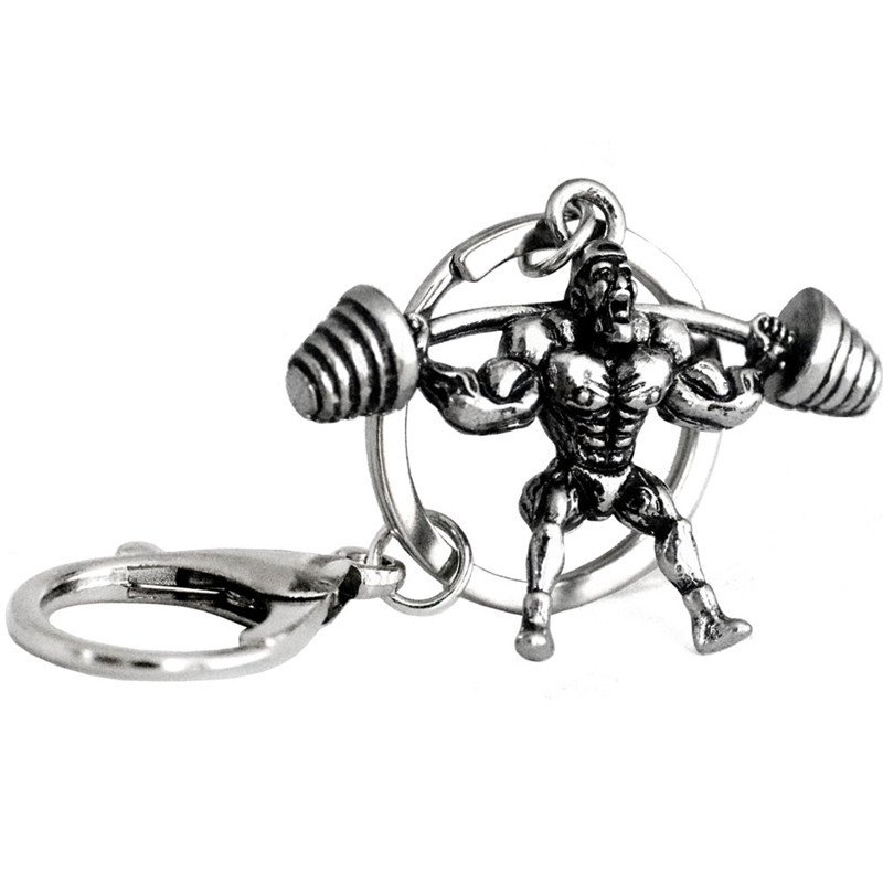 Fashion arm muscles male key chain body-building antique silver key chain