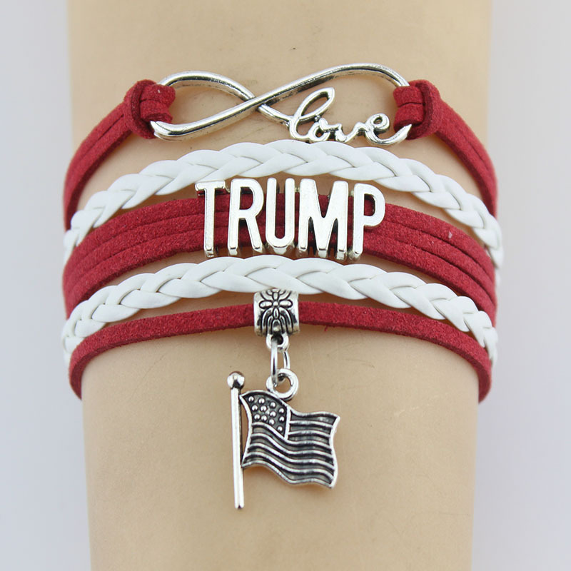 10PC/lot Infinity Love Bethe Change Trump Flag Charms Bracelets & Bangles Leather Braid Wrap Bracelet Men Women Fashion Jewelry
10PC/lot Infinity Love Bethe Change Trump Flag Charms Bracelets & Bangles Leather Braid Wrap Bracelet Men Women Fashion Jewelry