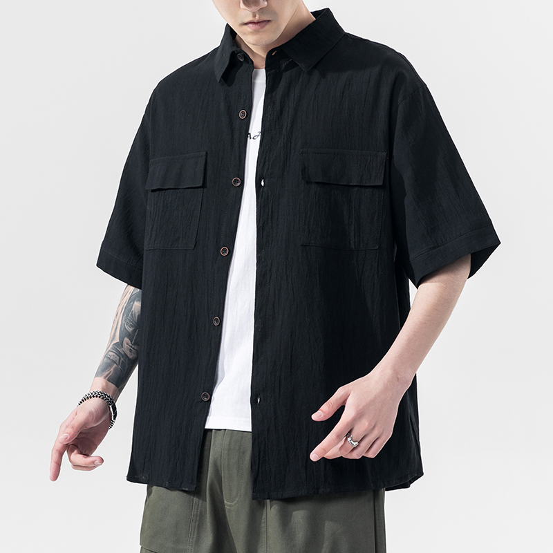 Fit 2020 NEW Loose Lapel Neck Short Sleeve Solid Color Streetwear Casual Shirt Men Camisa Social, White
Fit 2020 NEW Loose Lapel Neck Short Sleeve Solid Color Streetwear Casual Shirt Men Camisa Social, White