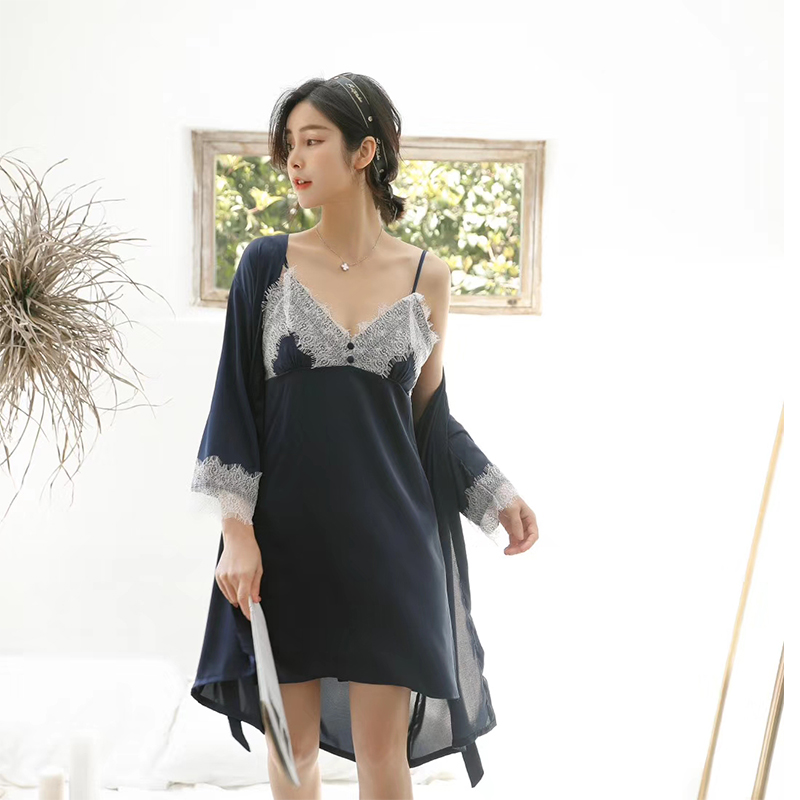 MECHCITIZ New Sexy Women Robe Gown Sets Lace Bathrobe Night Dress 2 Pieces Sleepwear Womens Sleep Set Silk Robe Femme Homewear, Black
MECHCITIZ New Sexy Women Robe Gown Sets Lace Bathrobe Night Dress 2 Pieces Sleepwear Womens Sleep Set Silk Robe Femme Homewear, Black