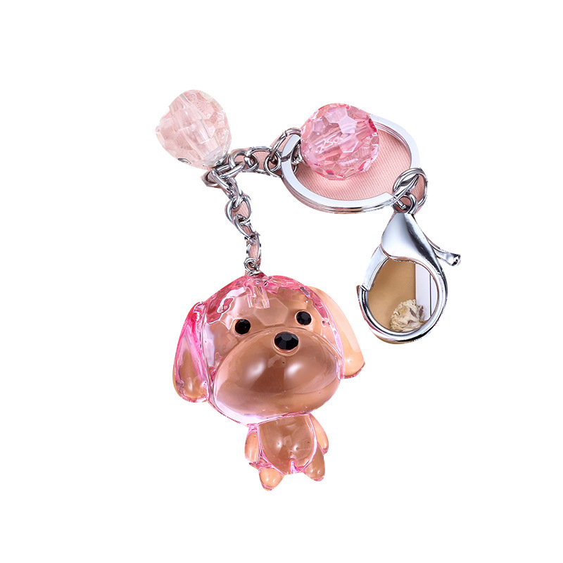 Transparent Crystal Dog Keychain Love Rope Key Chains Decorative Pendants for Women Bags Accessories Car Key Cute Gifts