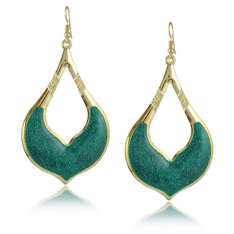 All-match flash powder earrings earrings exaggerated metal big earrings