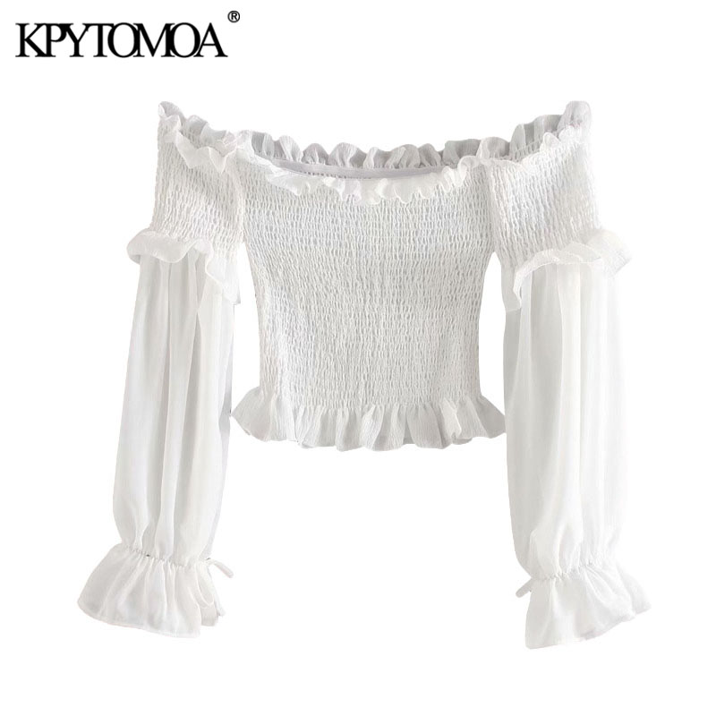 KPYTOMOA Women 2020 Sexy Fashion Smocked Elastic Ruffled Cropped Blouses Vintage Slash Neck Long Sleeve Female Shirts Chic Tops, Black
KPYTOMOA Women 2020 Sexy Fashion Smocked Elastic Ruffled Cropped Blouses Vintage Slash Neck Long Sleeve Female Shirts Chic Tops, Black