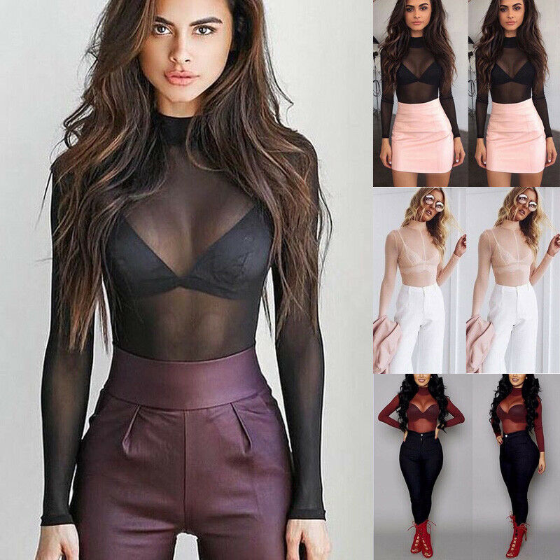 Women Mesh Fish Net Slim Bodysuit Leotard Top Long Sleeve Tops Playsuit Jumpsuit, Black
Women Mesh Fish Net Slim Bodysuit Leotard Top Long Sleeve Tops Playsuit Jumpsuit, Black